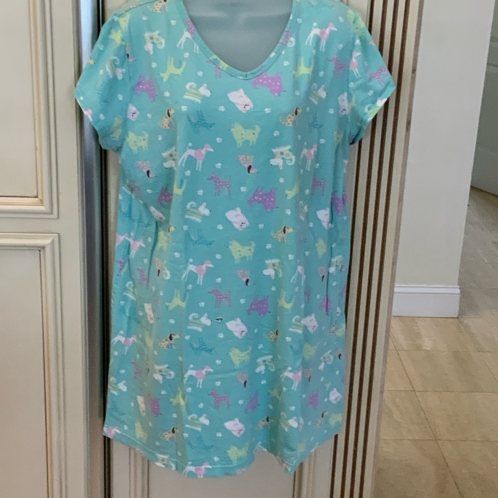 Aqua Animal Print Nightgown